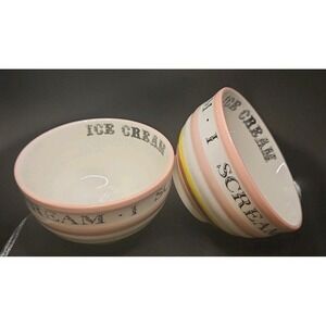 Pair of  Ice Cream Bowls "Sweet Soiree" Grasslands Road  5.5 x 3" Summer Kitchen